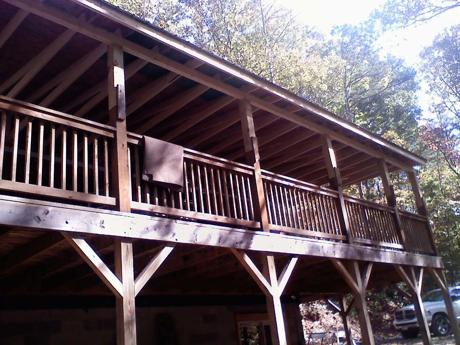 Timber framing under a new elevated porch and deck — Roof Leak Repair in Doyle by Roofing Brothers
